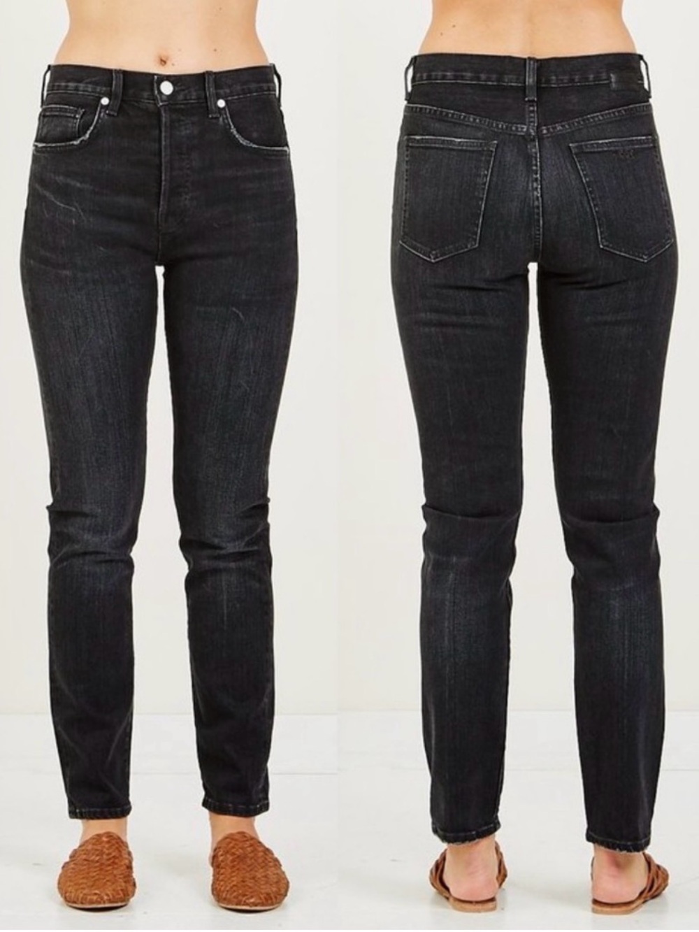 CQY Icon in Unify High Rise Slim Jean Black Salvage Denim Size 27